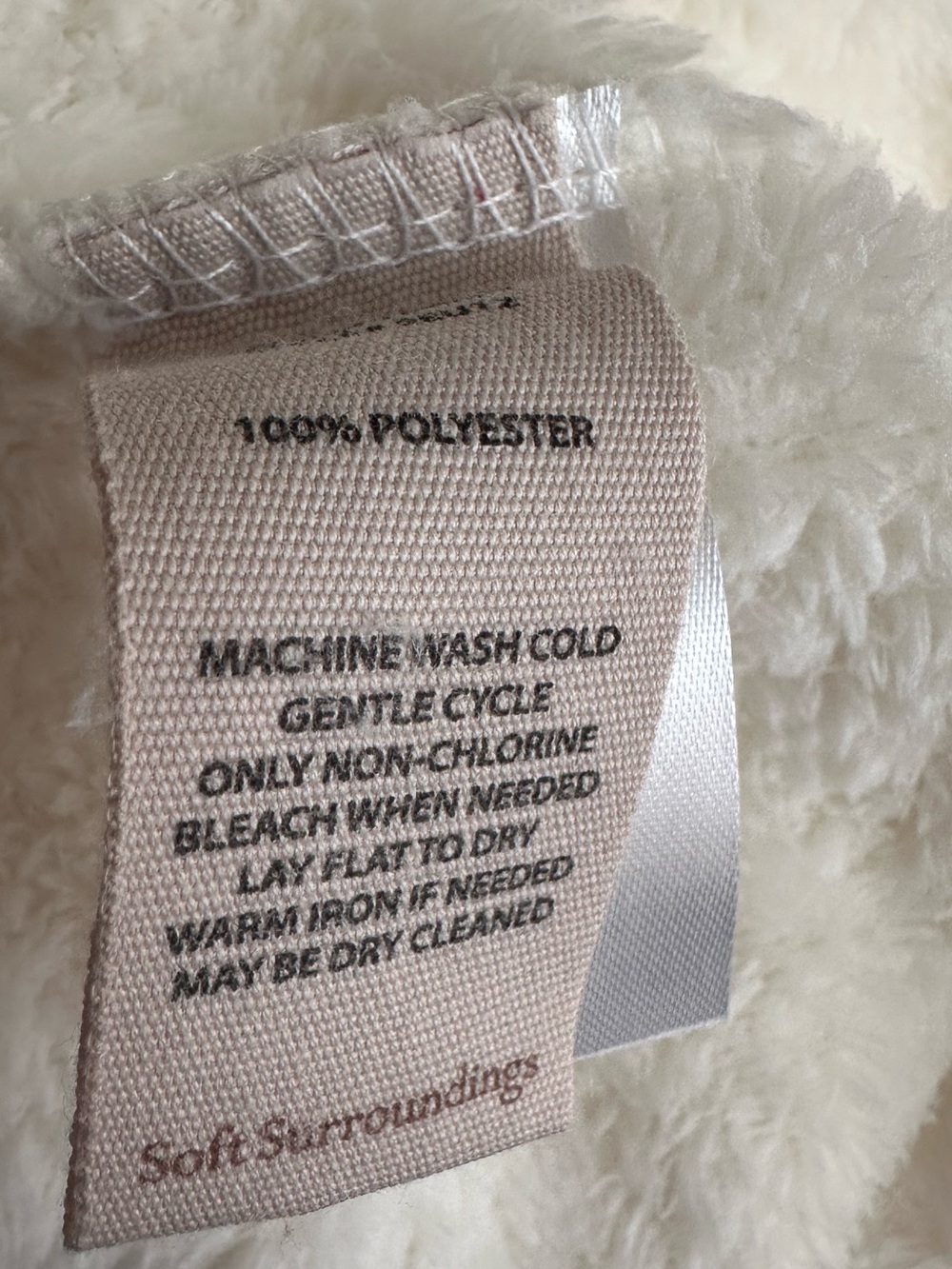 Soft Surroundings Plush Cream Amalia Wrap Robe - NWT - Picture 8 of 8